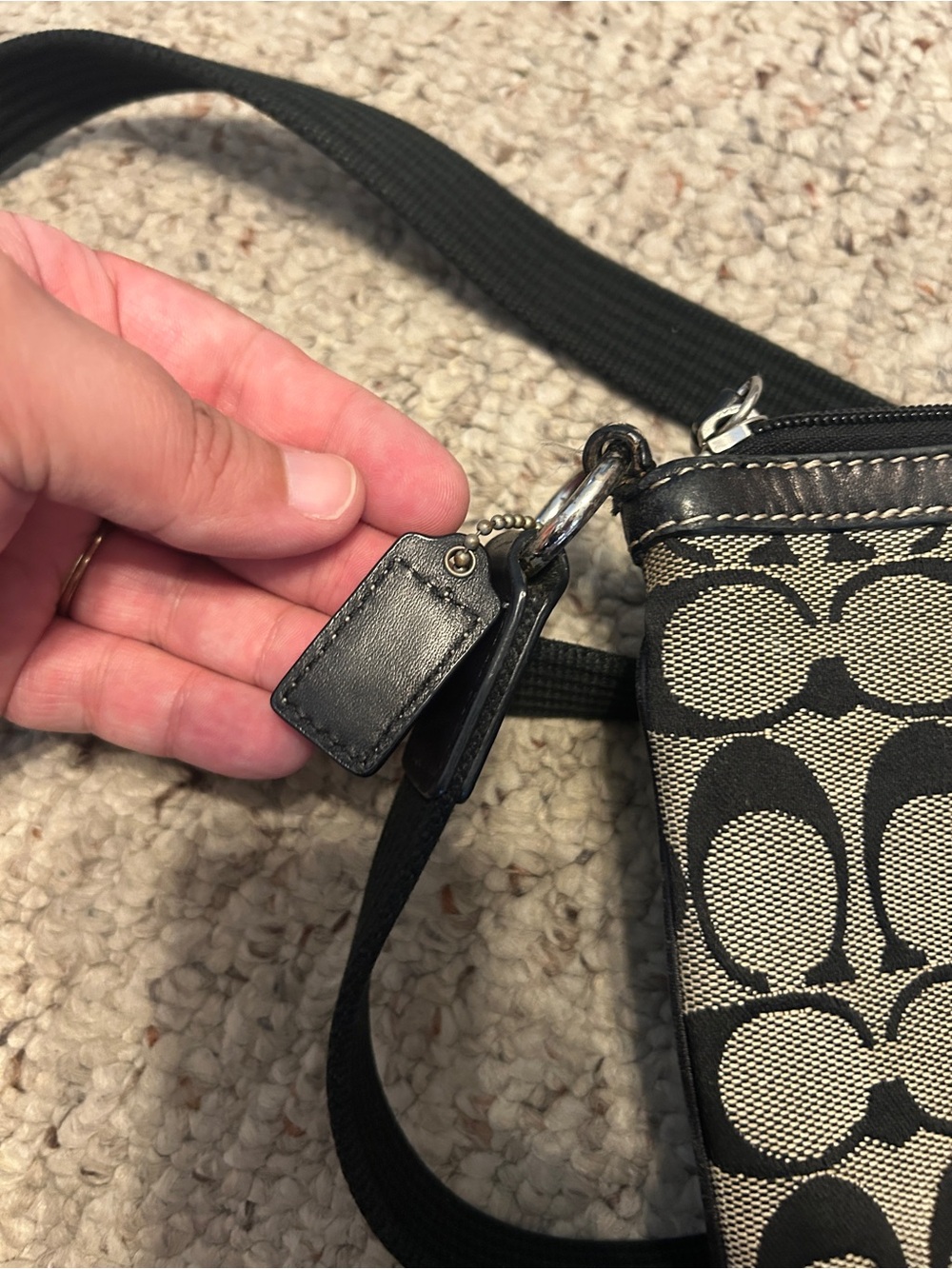 Coach Black and Gray Signature Canvas Crossbody - Picture 8 of 8